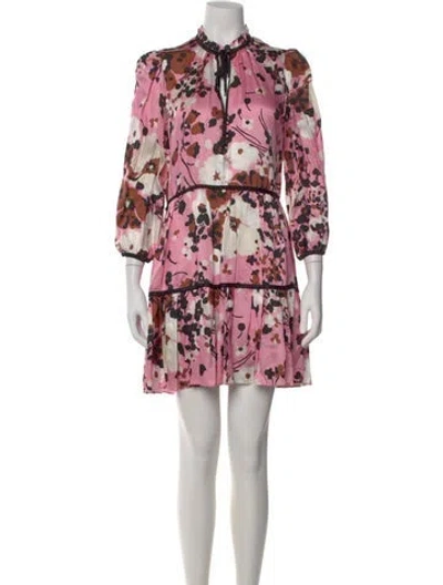 Pre-owned Veronica Beard Silk Mini Dress In Pink