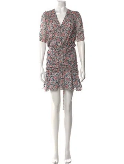 Pre-owned Veronica Beard Silk Mini Dress In Pink/white
