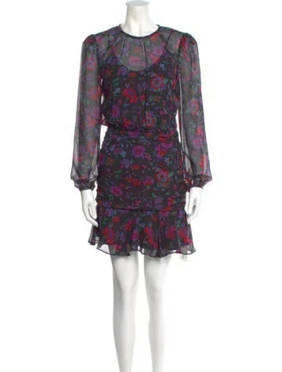 Pre-owned Veronica Beard Silk Mini Dress In Purple
