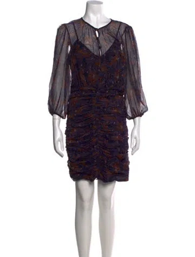 Pre-owned Veronica Beard Silk Mini Dress In Purple