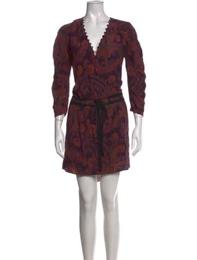 Pre-owned Veronica Beard Silk Mini Dress In Purple