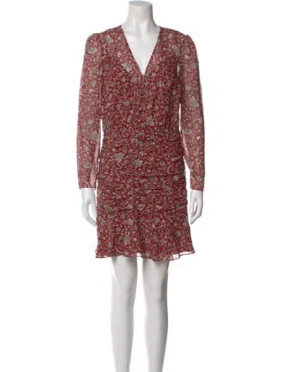 Pre-owned Veronica Beard Silk Mini Dress In Red