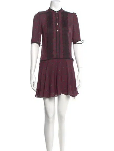 Pre-owned Veronica Beard Silk Mini Dress In Red
