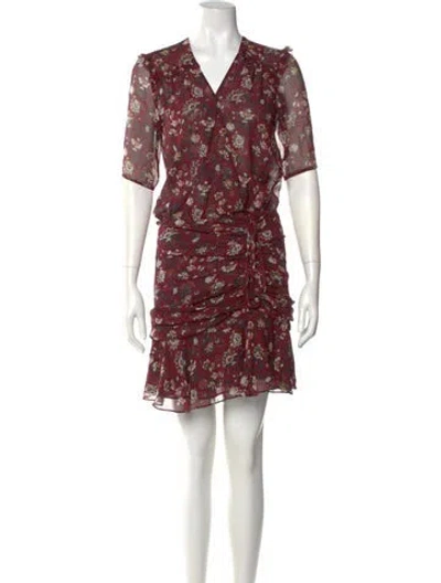 Pre-owned Veronica Beard Silk Mini Dress In Red