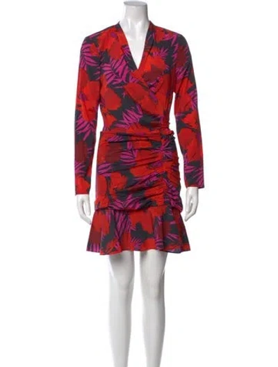Pre-owned Veronica Beard Silk Mini Dress In Red