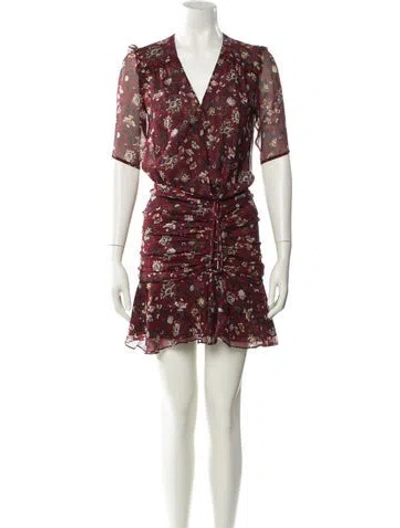 Pre-owned Veronica Beard Silk Mini Dress In Red