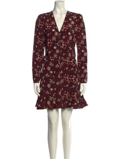Pre-owned Veronica Beard Silk Mini Dress In Red