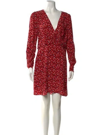 Pre-owned Veronica Beard Silk Mini Dress In Red