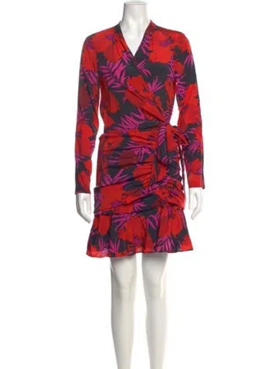 Pre-owned Veronica Beard Silk Mini Dress In Red