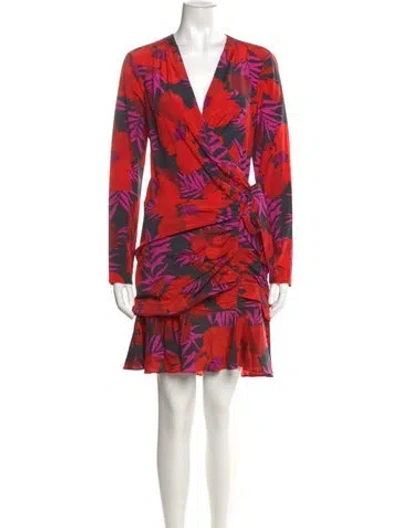 Pre-owned Veronica Beard Silk Mini Dress In Red