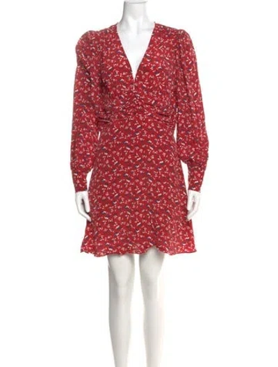 Pre-owned Veronica Beard Silk Mini Dress In Red