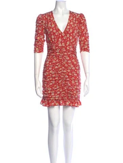 Pre-owned Veronica Beard Silk Mini Dress In Red