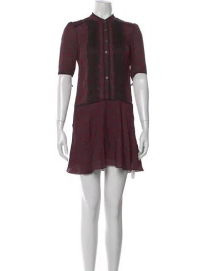 Pre-owned Veronica Beard Silk Mini Dress In Red