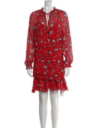 Pre-owned Veronica Beard Silk Mini Dress In Red