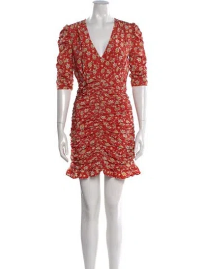 Pre-owned Veronica Beard Silk Mini Dress In Red