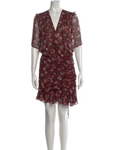 Pre-owned Veronica Beard Silk Mini Dress In Red