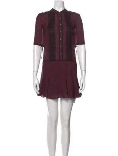 Pre-owned Veronica Beard Silk Mini Dress In Red
