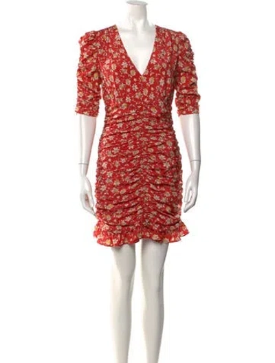 Pre-owned Veronica Beard Silk Mini Dress In Red