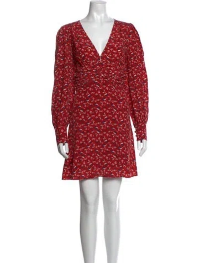Pre-owned Veronica Beard Silk Mini Dress In Red