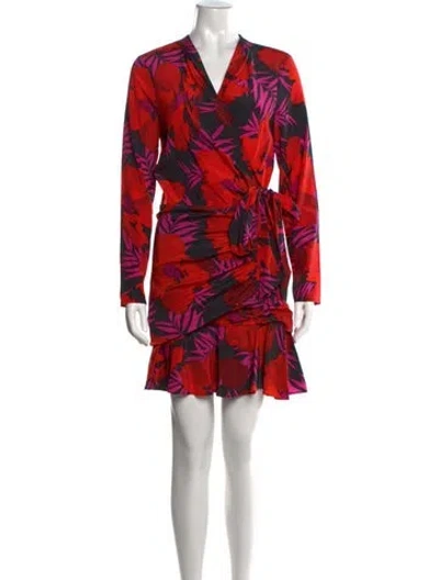 Pre-owned Veronica Beard Silk Mini Dress In Red