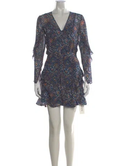 Pre-owned Veronica Beard Silk Mini Dress W/ Tags In Blue