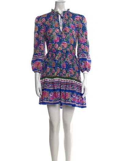 Pre-owned Veronica Beard Silk Mini Dress W/ Tags In Blue