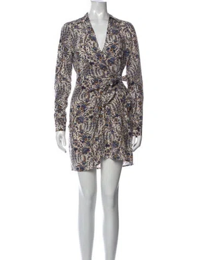 Pre-owned Veronica Beard Silk Mini Dress W/ Tags In Blue/neutrals
