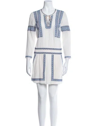 Pre-owned Veronica Beard Silk Mini Dress W/ Tags In Blue/neutrals