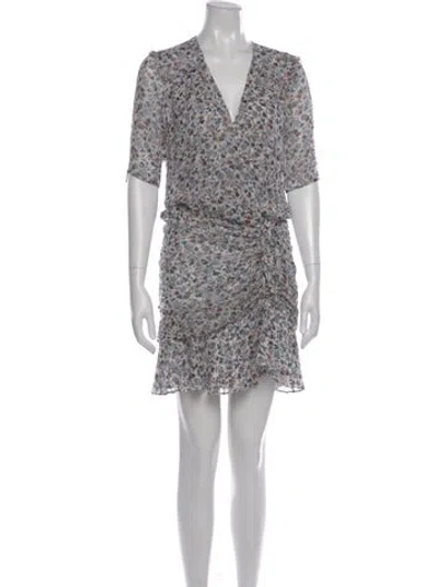 Pre-owned Veronica Beard Silk Mini Dress In White