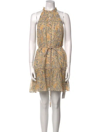 Pre-owned Veronica Beard Silk Mini Dress In Yellow