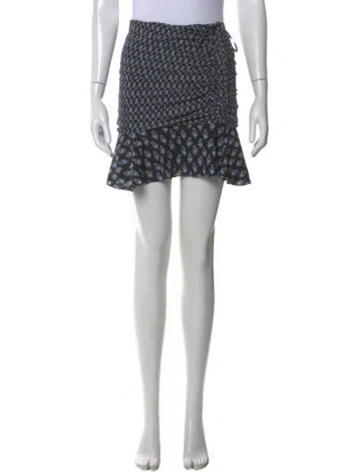 Pre-owned Veronica Beard Silk Mini Skirt In Blue