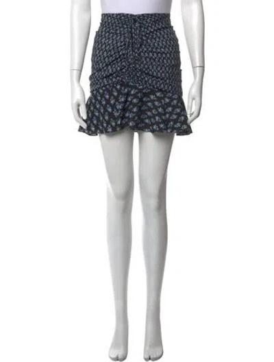 Pre-owned Veronica Beard Silk Mini Skirt In Blue