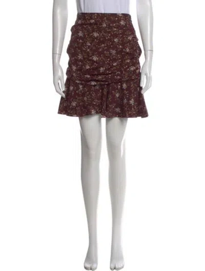 Pre-owned Veronica Beard Silk Mini Skirt In Burgundy