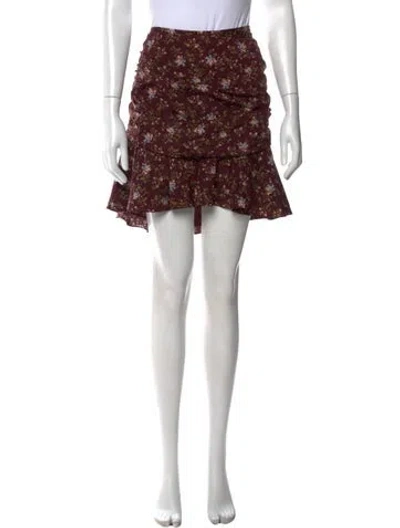 Pre-owned Veronica Beard Silk Mini Skirt In Burgundy