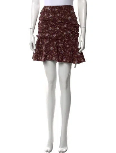Pre-owned Veronica Beard Silk Mini Skirt In Burgundy