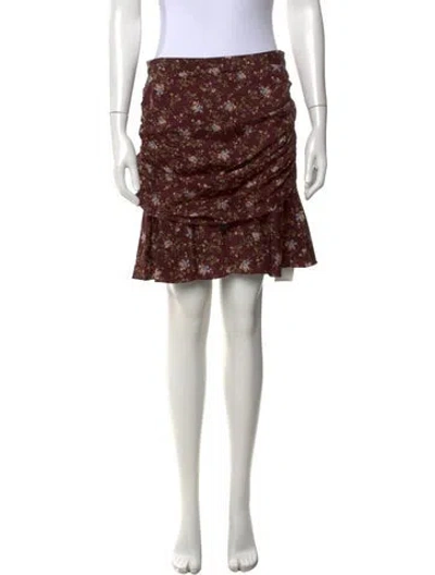 Pre-owned Veronica Beard Silk Mini Skirt In Burgundy