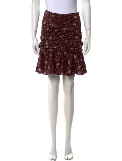 Pre-owned Veronica Beard Silk Mini Skirt In Burgundy