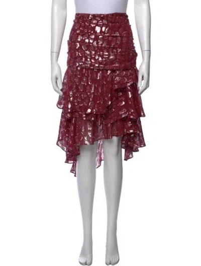 Pre-owned Veronica Beard Silk Mini Skirt In Metallic/red