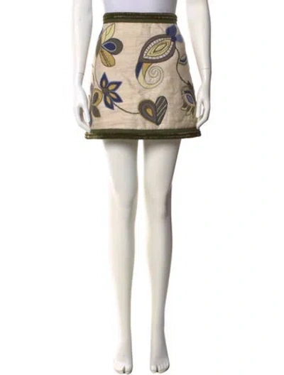 Pre-owned Veronica Beard Silk Mini Skirt In Neutral