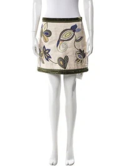 Pre-owned Veronica Beard Silk Mini Skirt In Neutral