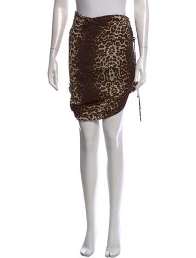 Pre-owned Veronica Beard Silk Mini Skirt In Neutrals