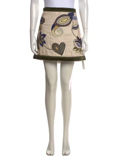 Pre-owned Veronica Beard Silk Mini Skirt In White