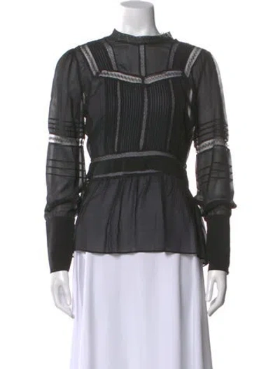 Pre-owned Veronica Beard Silk Mock Neck Blouse W/ Tags In Black