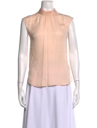 Pre-owned Veronica Beard Silk Mock Neck Blouse W/ Tags In Pink