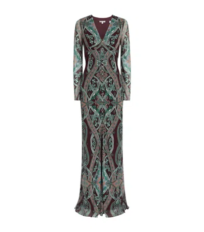 Veronica Beard Silk Paisley Daciana Maxi Dress In Black