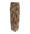 Veronica Beard Sira Paisley Print Ruffle Silk High-low Skirt In Brown