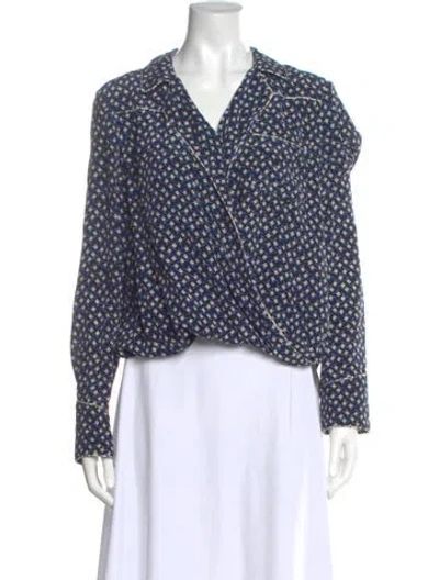 Pre-owned Veronica Beard Silk Patterned Blouse In Multi