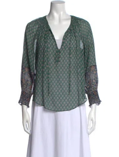 Pre-owned Veronica Beard Silk Patterned Blouse In Multi