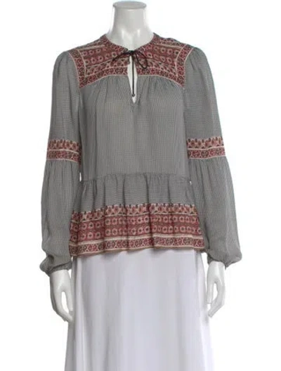 Pre-owned Veronica Beard Silk Patterned Blouse In Multi