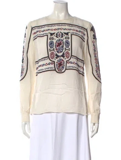 Pre-owned Veronica Beard Silk Patterned Blouse In Neutral